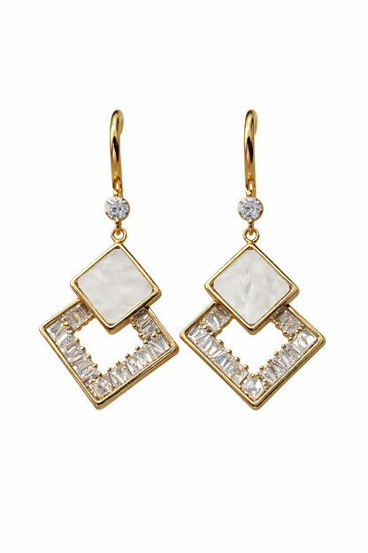 Designer Pearl & Crystal Drop Earrings