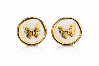 Gold Butterfly Stud Earring