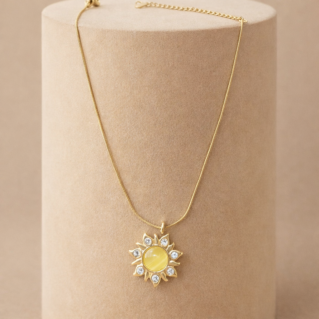 Elegant Sunflower Pendant Necklace | Lightweight Anti-Tarnish Jewelry
