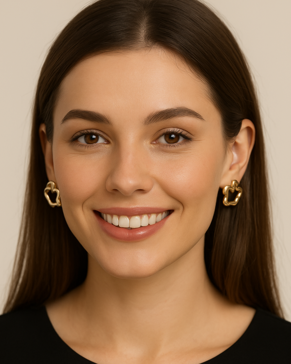 Contemporary Gold Stud Earrings