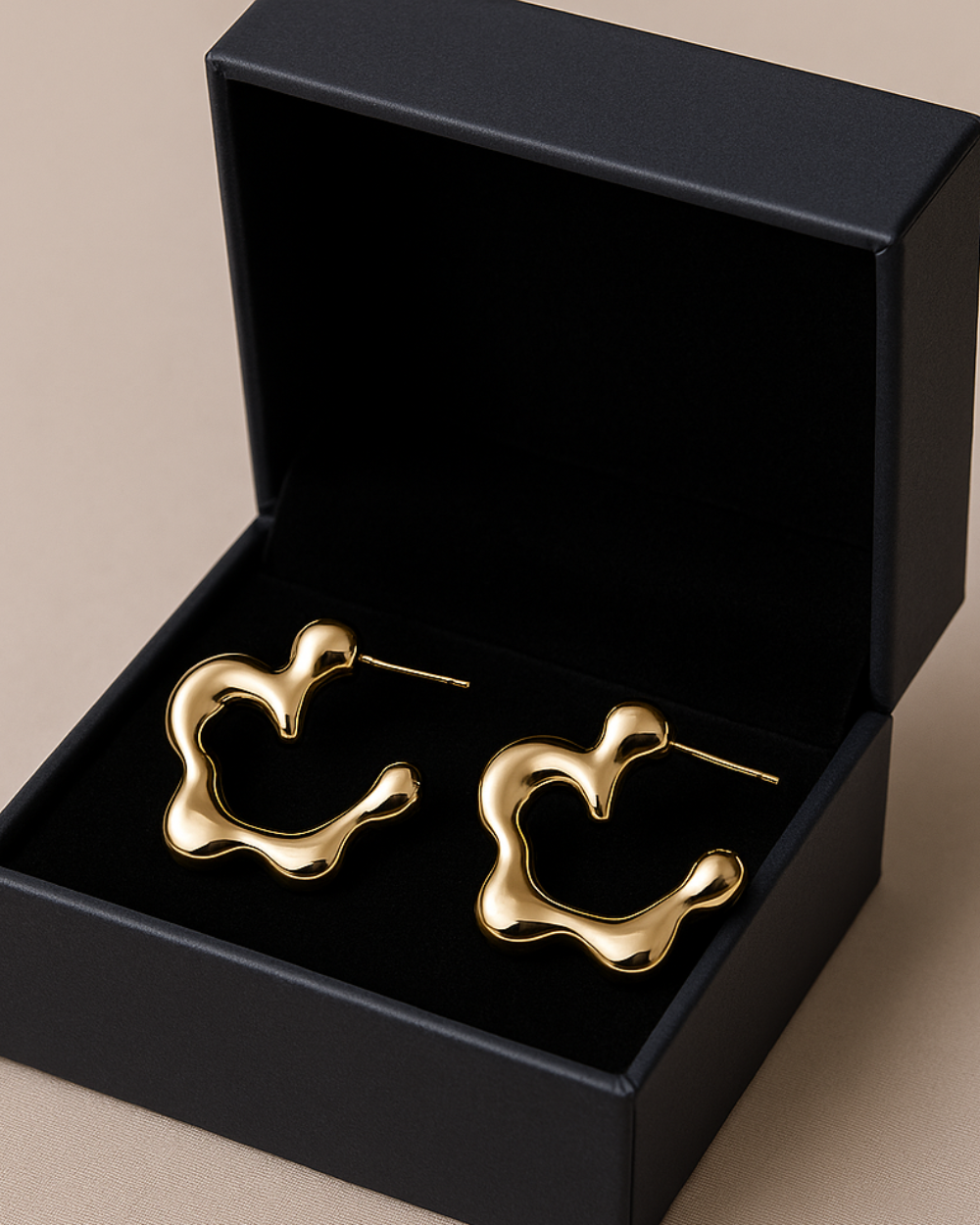 Contemporary Gold Stud Earrings