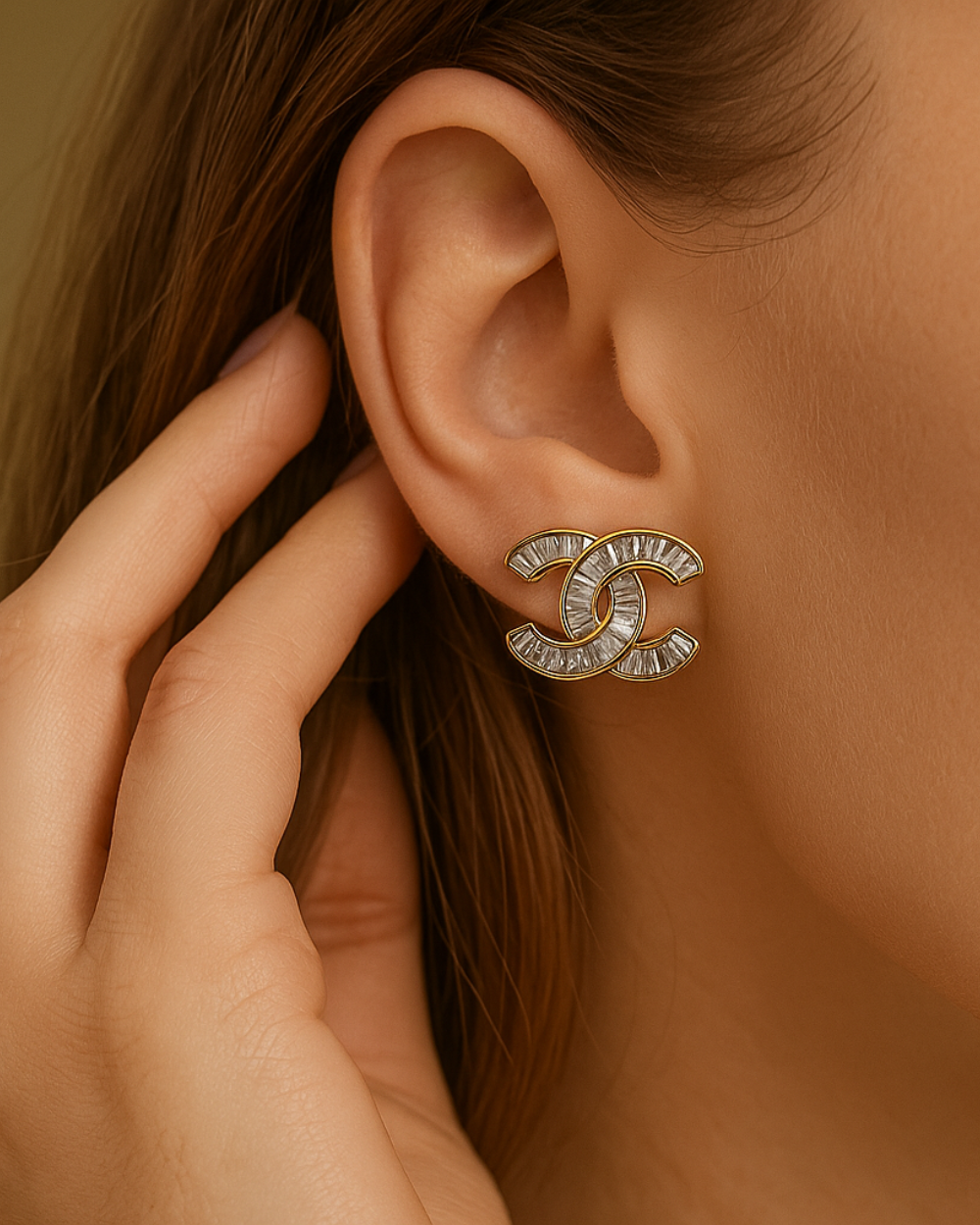 Elegant Interlocking Stud Earrings – Tarnish-Free Shine