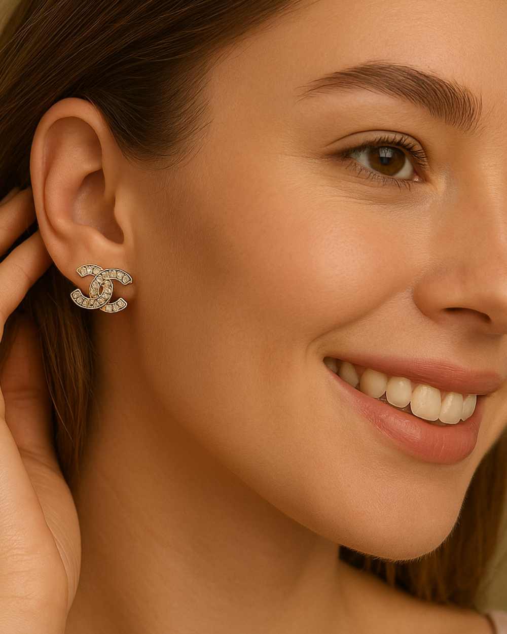 Elegant Interlocking Stud Earrings – Tarnish-Free Shine