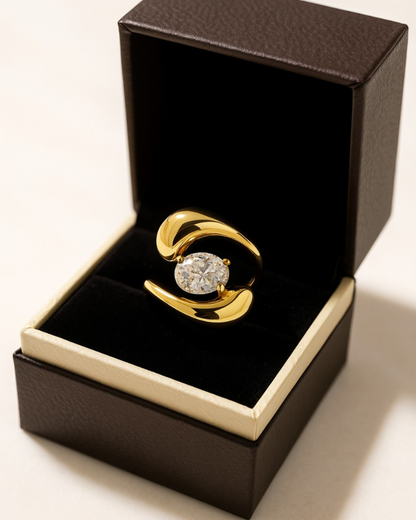 Wave Design Marquise Stone luxury Ring