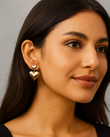 Shiny Heart Earrings – Lightweighted Jewelry