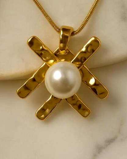 Timeless Anti-Tarnish Necklace with Classic Round Pearl Pendant