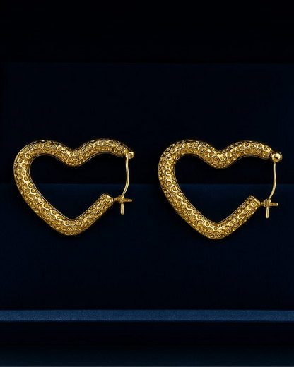 "Golden Heart Hoops – Bold & Beautiful"