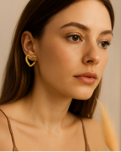 "Golden Heart Hoops – Bold & Beautiful"