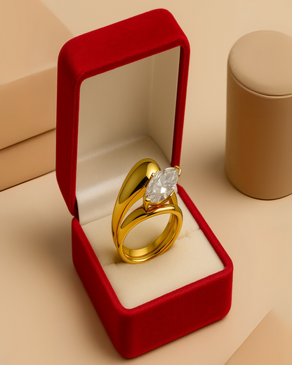 Premium Anti-Tarnish Marquise CZ Band Ring