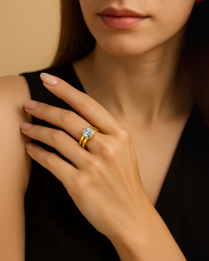 Adjustable Elegant Round Cut Adjustable CZ Ring