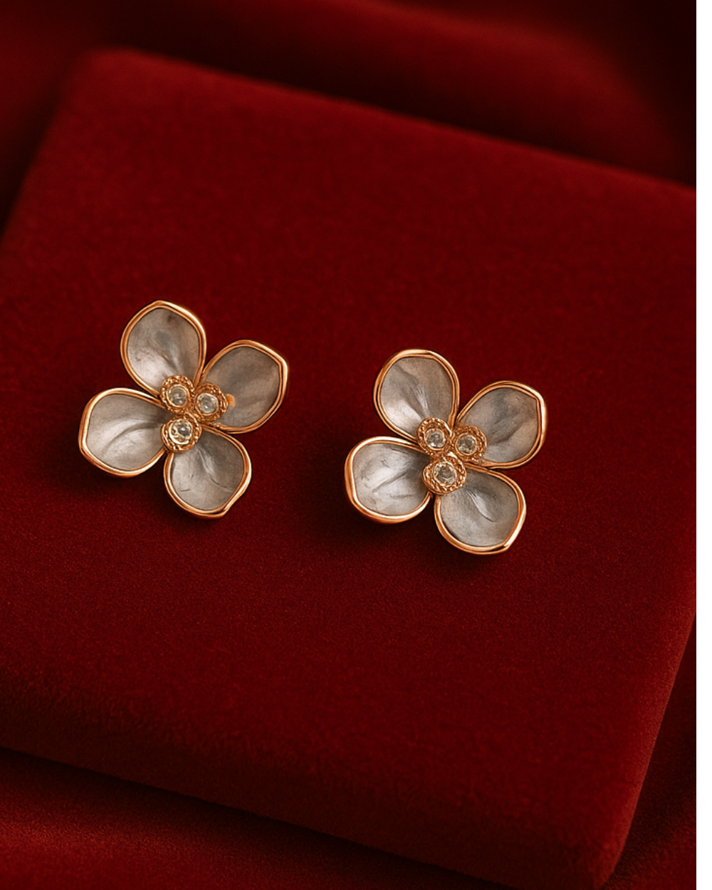 Floral Mother-of-Pearl Stud Earrings