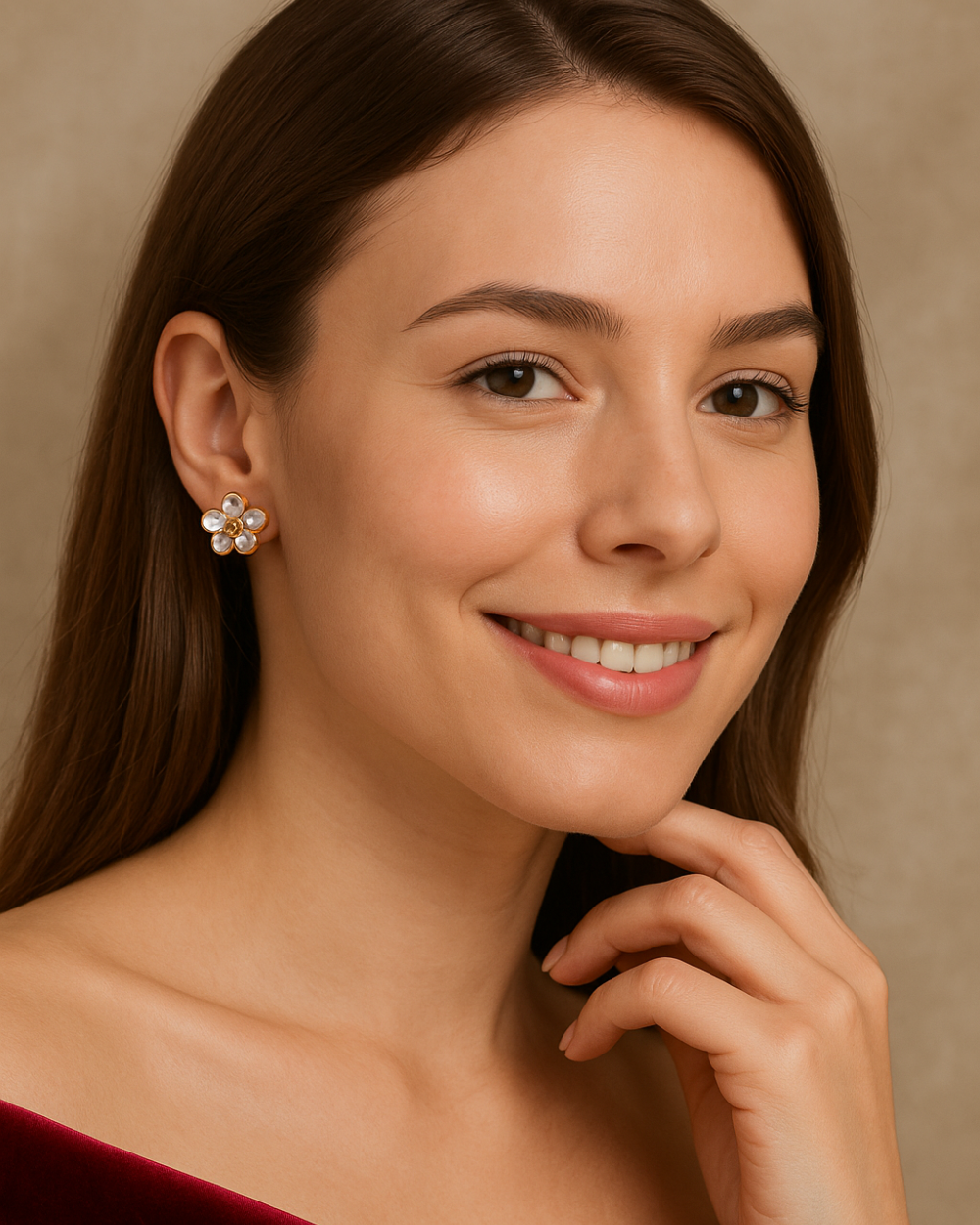 Floral Mother-of-Pearl Stud Earrings