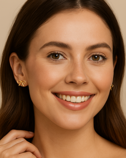 Bow Knot Stud Earrings – Minimalist Anti-Tarnish Design