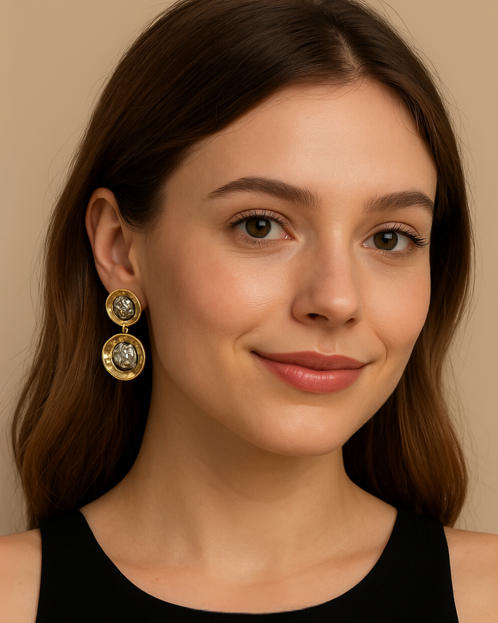 Premium Dual-Tone Drop Earrings with Unique Design