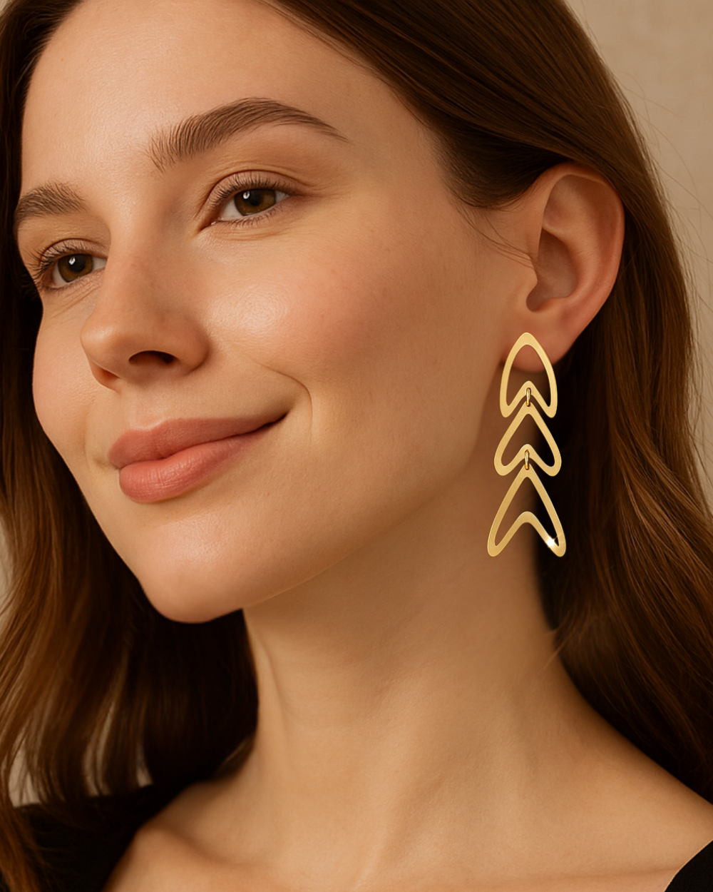 Stylish Tri-Layer Statement Earrings for Women