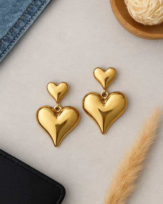 Shiny Heart Earrings – Lightweighted Jewelry