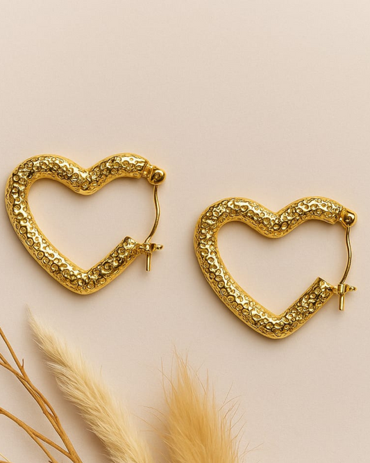 "Golden Heart Hoops – Bold & Beautiful"