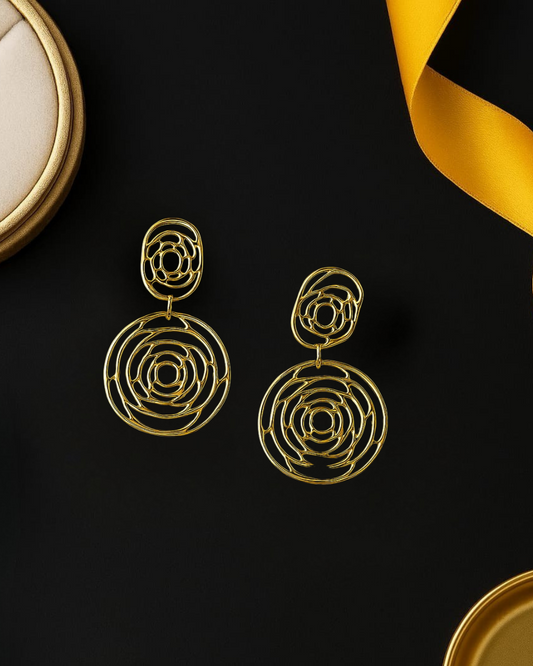 Spiral Drop Earrings-Lightweight Dangle Design