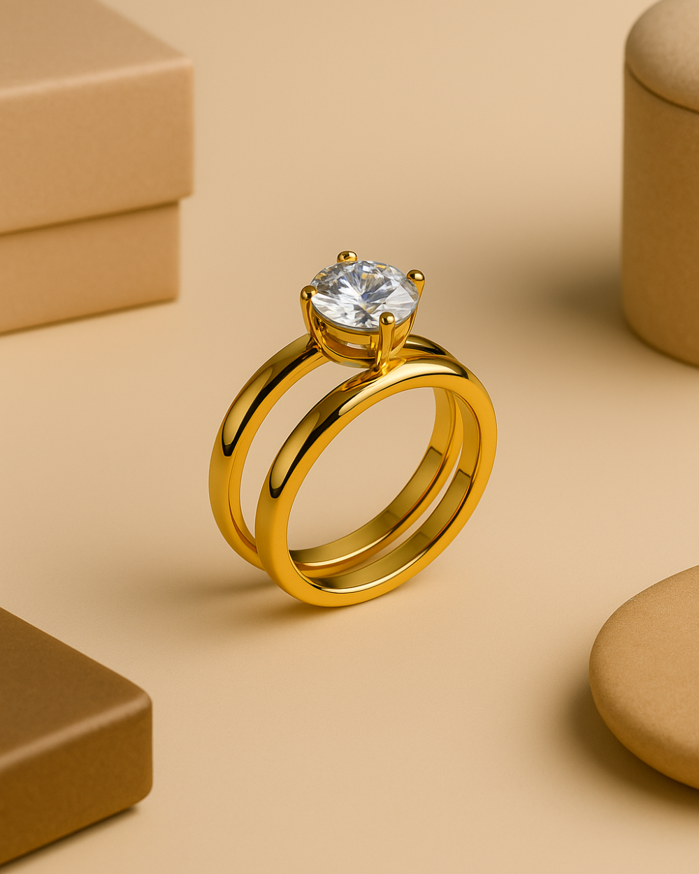 Adjustable Elegant Round Cut Adjustable CZ Ring