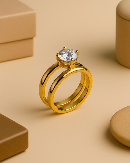 Adjustable Elegant Round Cut Adjustable CZ Ring