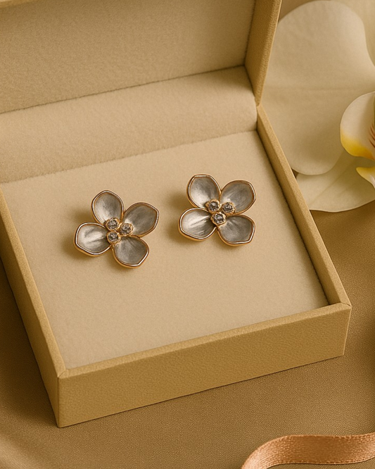 Floral Mother-of-Pearl Stud Earrings
