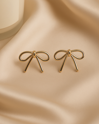 Bow Knot Stud Earrings – Minimalist Anti-Tarnish Design