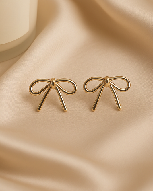 Bow Knot Stud Earrings – Minimalist Anti-Tarnish Design