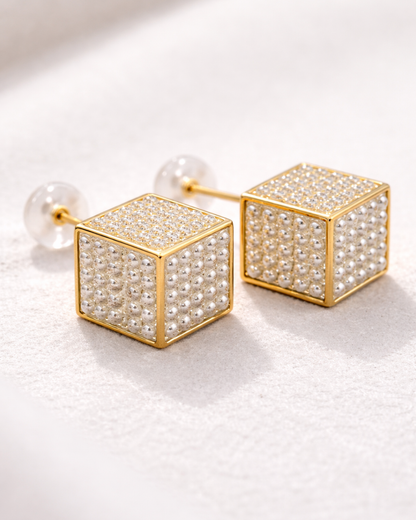 Designer Cube Stud Earrings