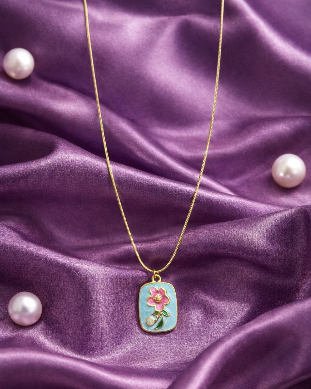 Pastel Enamel Flower Pendant