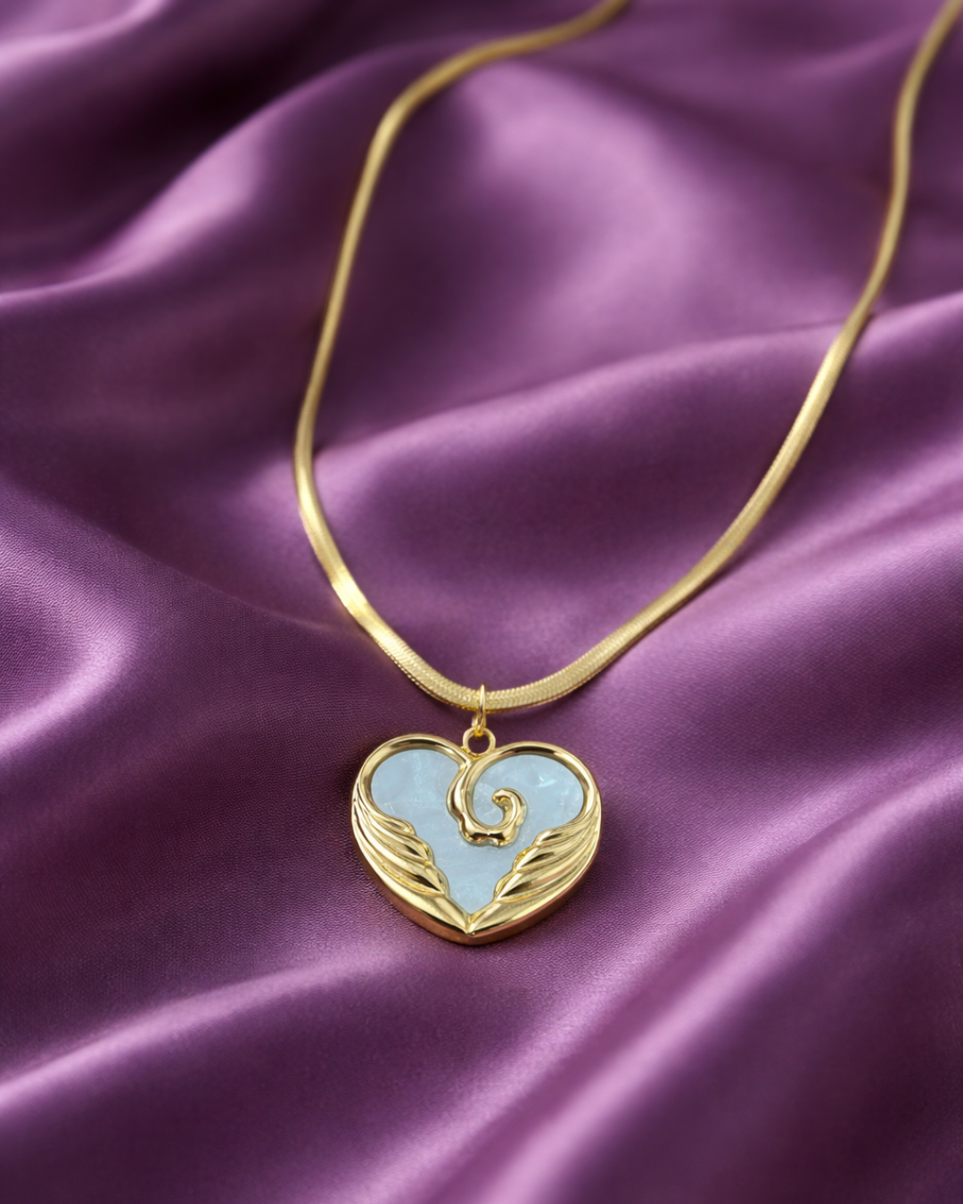 Cute White Heart Necklace for Girls