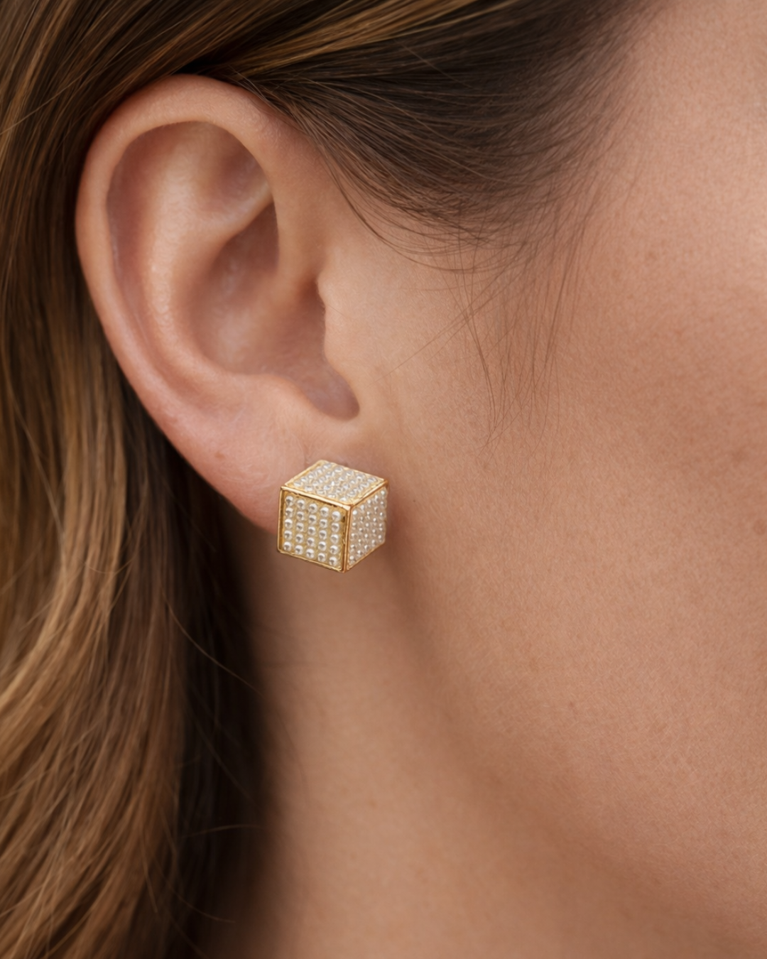 Designer Cube Stud Earrings