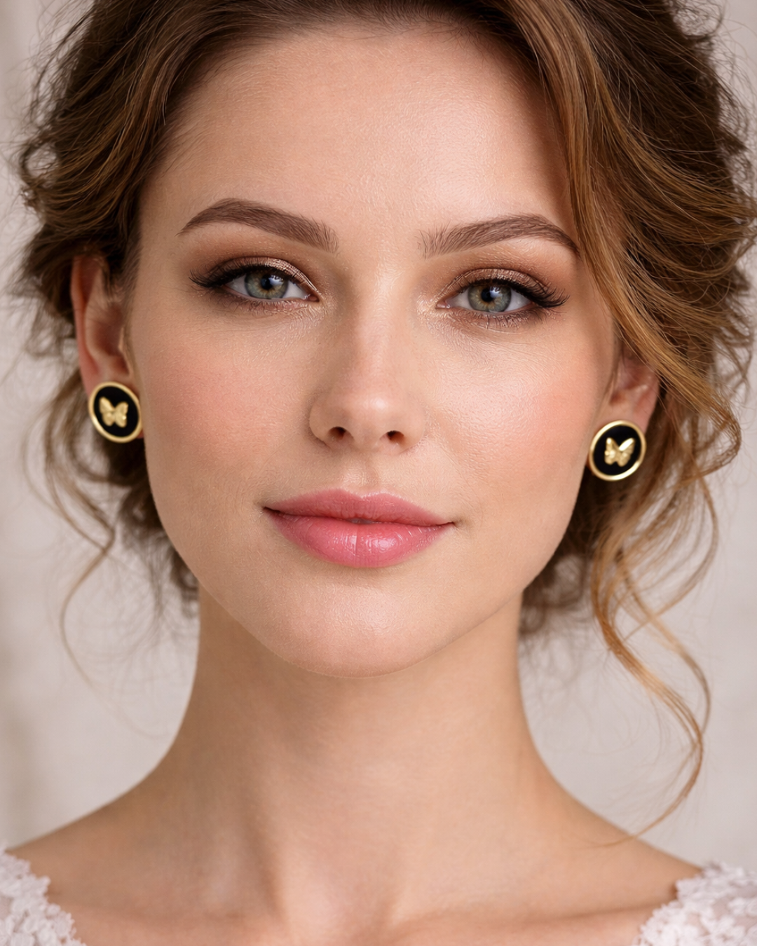 Gold Butterfly Stud Earring