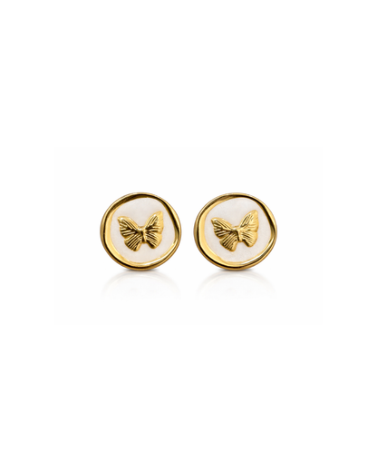Gold Butterfly Stud Earring