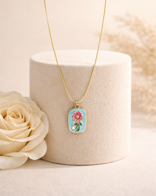 Pastel Enamel Flower Pendant