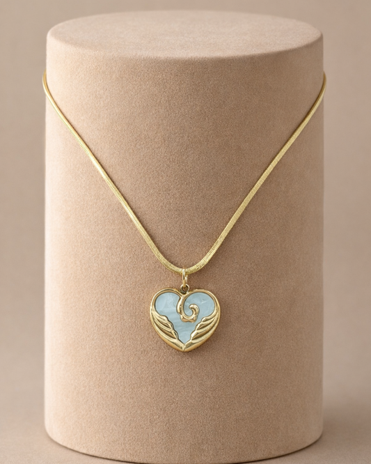 Cute White Heart Necklace for Girls