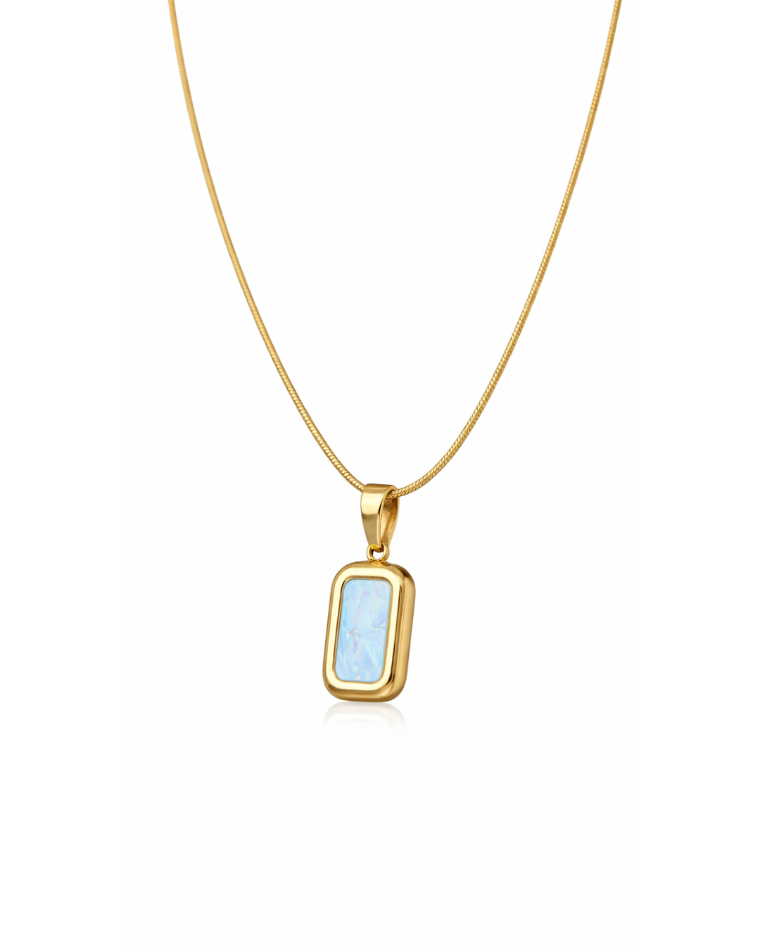 Rectangular Opal Pendant Necklace for Women – Lightweight | Premium Finish