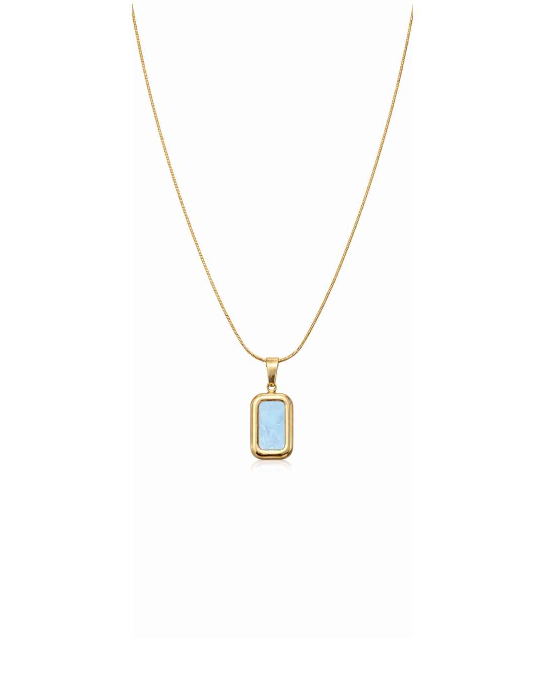 Rectangular Opal Pendant Necklace for Women – Lightweight | Premium Finish