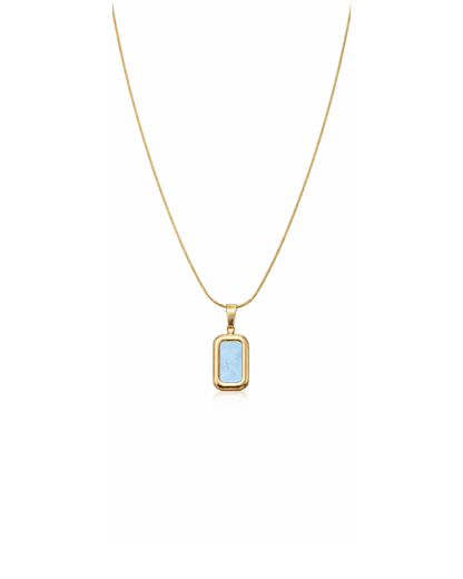 Rectangular Opal Pendant Necklace for Women – Lightweight | Premium Finish
