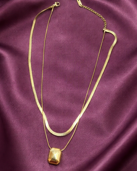 Elegant Double Layer Gold Necklace for Women