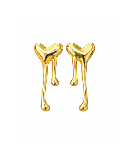 Anti-Tarnish Gold Drip Earrings – Unique Statement Design