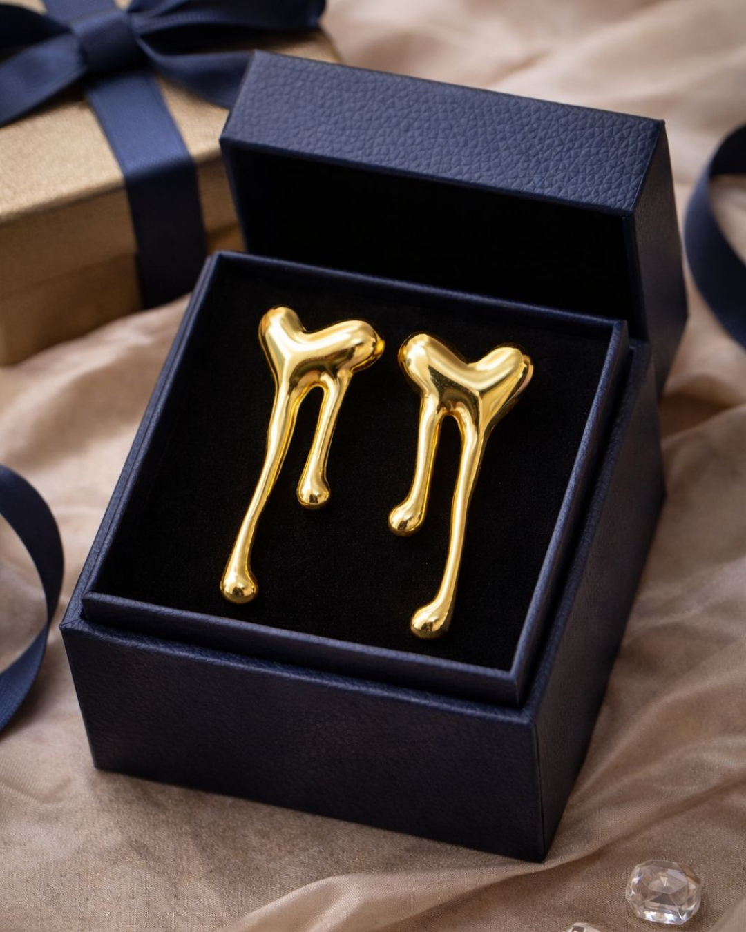 Anti-Tarnish Gold Drip Earrings – Unique Statement Design