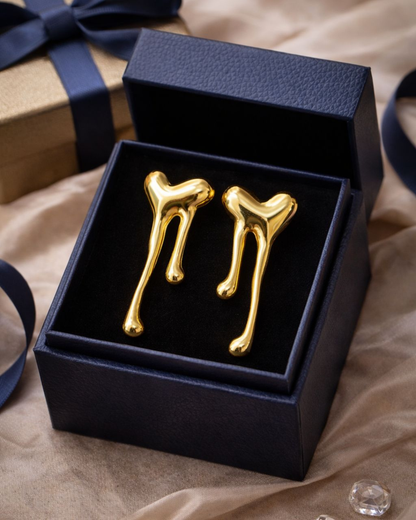 Anti-Tarnish Gold Drip Earrings – Unique Statement Design
