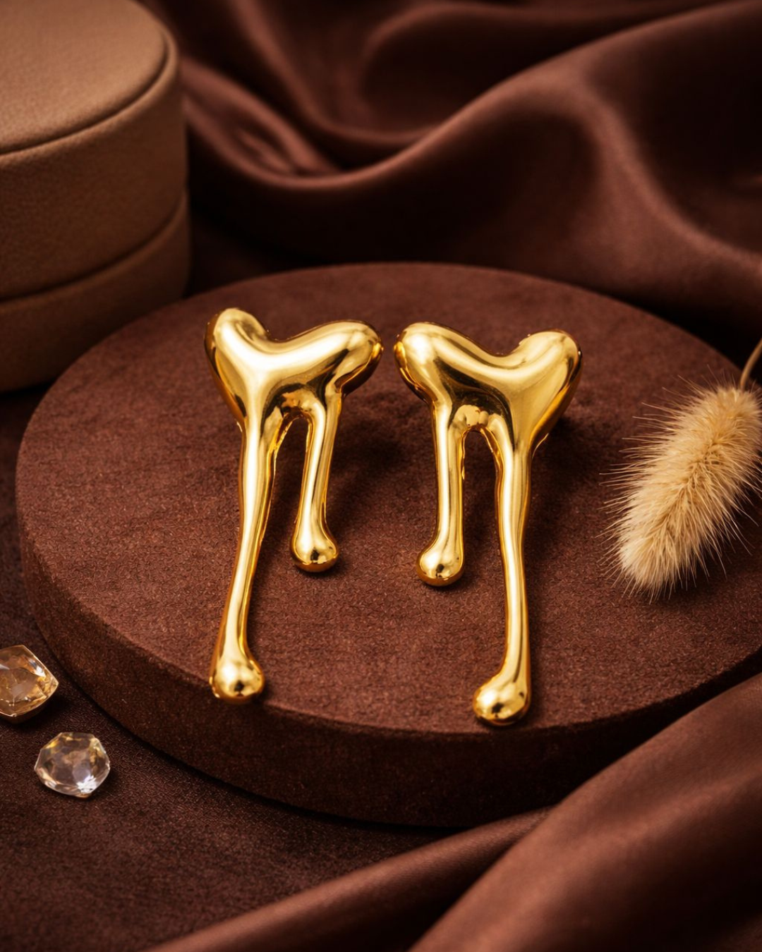 Anti-Tarnish Gold Drip Earrings – Unique Statement Design