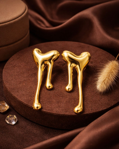 Anti-Tarnish Gold Drip Earrings – Unique Statement Design