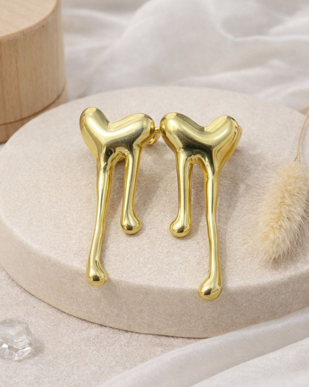 Anti-Tarnish Gold Drip Earrings – Unique Statement Design