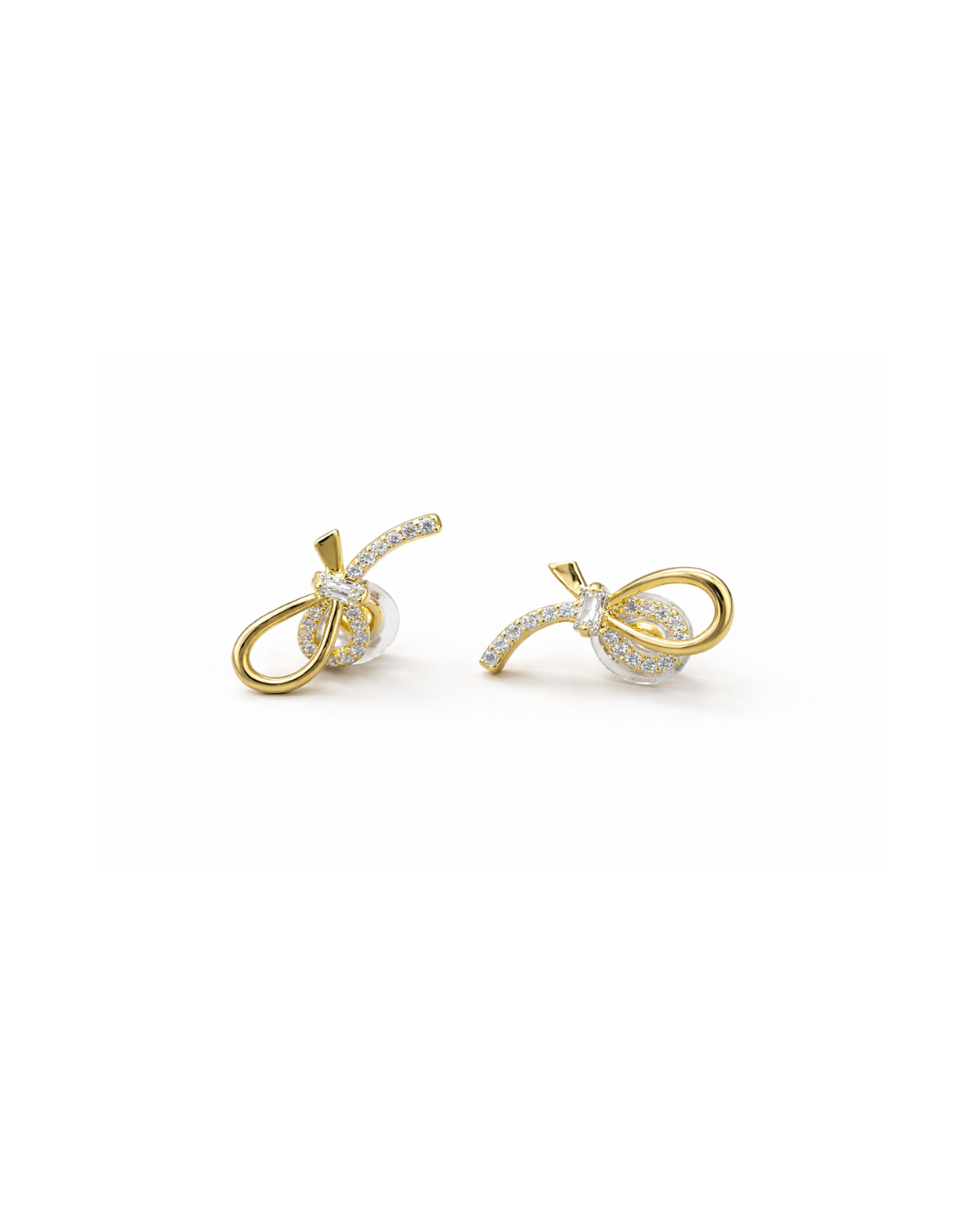 Elegant Bow Design Earrings with cz stud