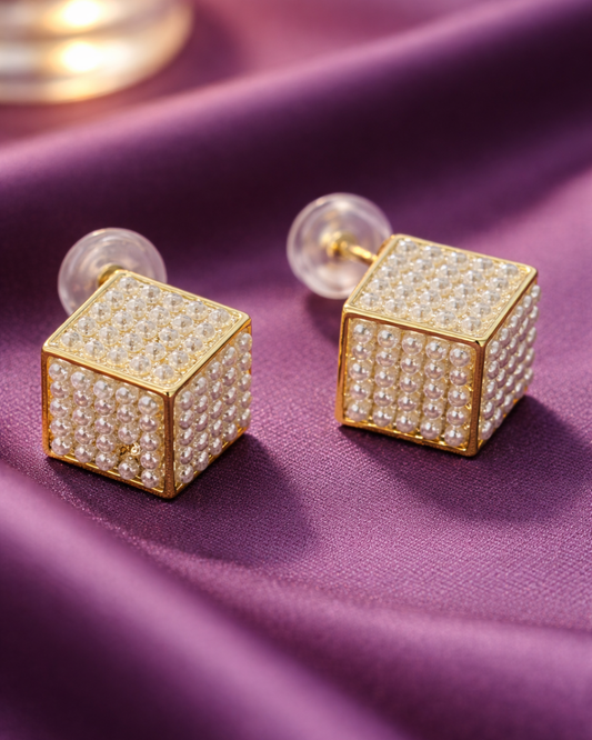 Designer Cube Stud Earrings