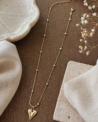 Luxe Heart Drop Necklace