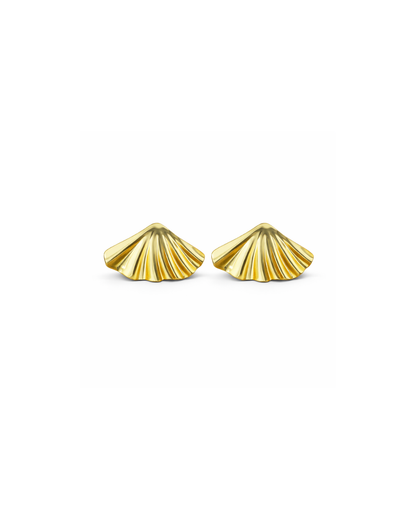 Luxe Ginkgo Fan Stud Earrings