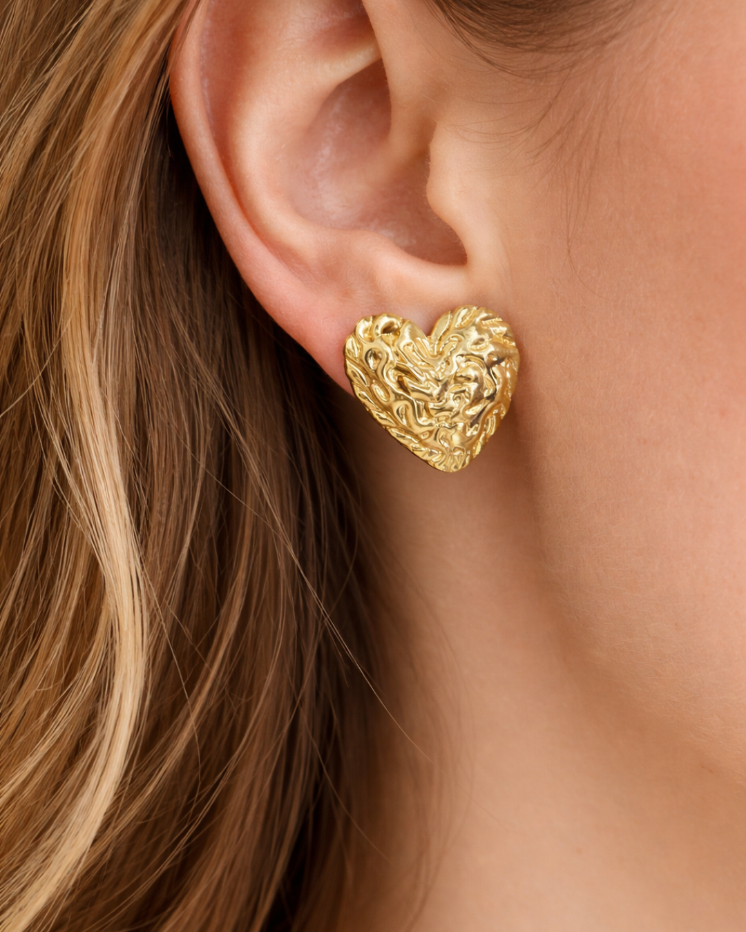 Luxe Ripple Heart | Anti-tarnish